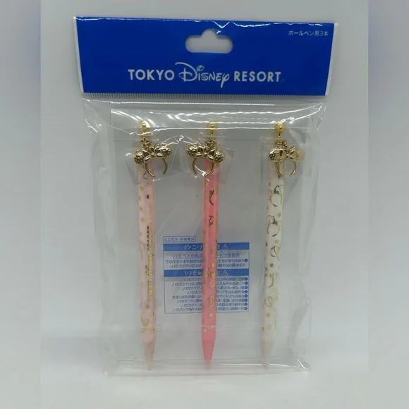 Tokyo Disney Resort Minnie Mouse Headband Ballpoint Pens, Set of 3, NWT. - Picture 2 of 3